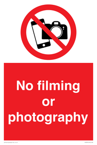 No filming or photography